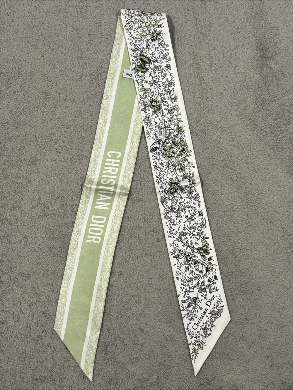 Christian Dior Mitzah Scarf Butterflies Around the World Green White